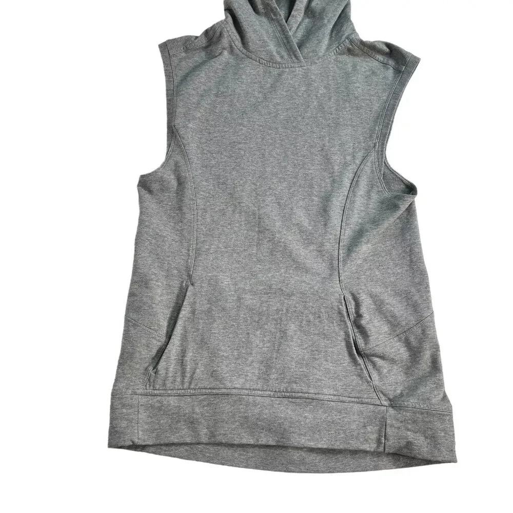 Lululemon Womens Light Gray Pocket Sleeveless Running Pullover Hoodie Size 4 - Picture 5 of 12
